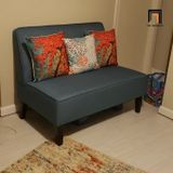 Ghế sofa băng mini màu cam dài 1m BT229 Devair vải bố giá rẻ 