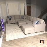  Ghế sofa U phòng khách kiểu dáng hiện đại UT33 Marsala 3m4 