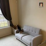  Ghế sofa đôi vải nỉ bố xám trắng BT209 Hensin dài 1m5 nhỏ gọn 