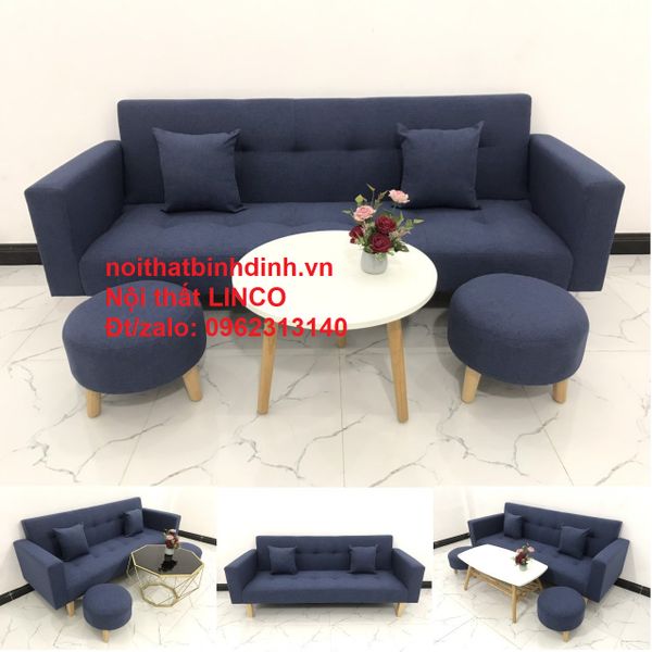 bộ ghế sofa giường nằm 2m xanh đậm