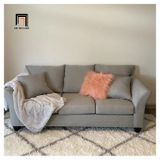  Ghế sofa băng 3 nệm ngồi giá rẻ BT214 Ben màu xám vải bố 