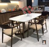  Set bàn ghế ăn gỗ gia đình 16-KH6-G32-B92 6 người ngồi 