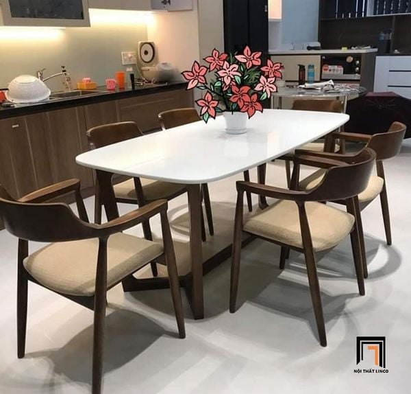bộ bàn ăn gia đình 6 người ngồi