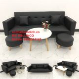  Bộ ghế sofa băng đa năng BTV 2m simili giả da màu đen 