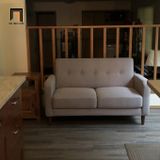  Ghế sofa đôi vải nỉ bố xám trắng BT209 Hensin dài 1m5 nhỏ gọn 