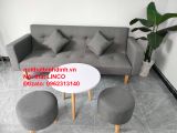  Ghế sofa băng bật giường BTV xám đen dài 2m hiện đại 