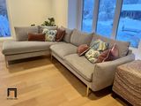  Ghế sofa góc chữ L vải nỉ 2m3 x 1m7 GT204 Verona chân inox 
