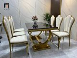  Set bàn ăn phòng bếp cao cấp 27-BAD6-Zolile mặt đá đen 