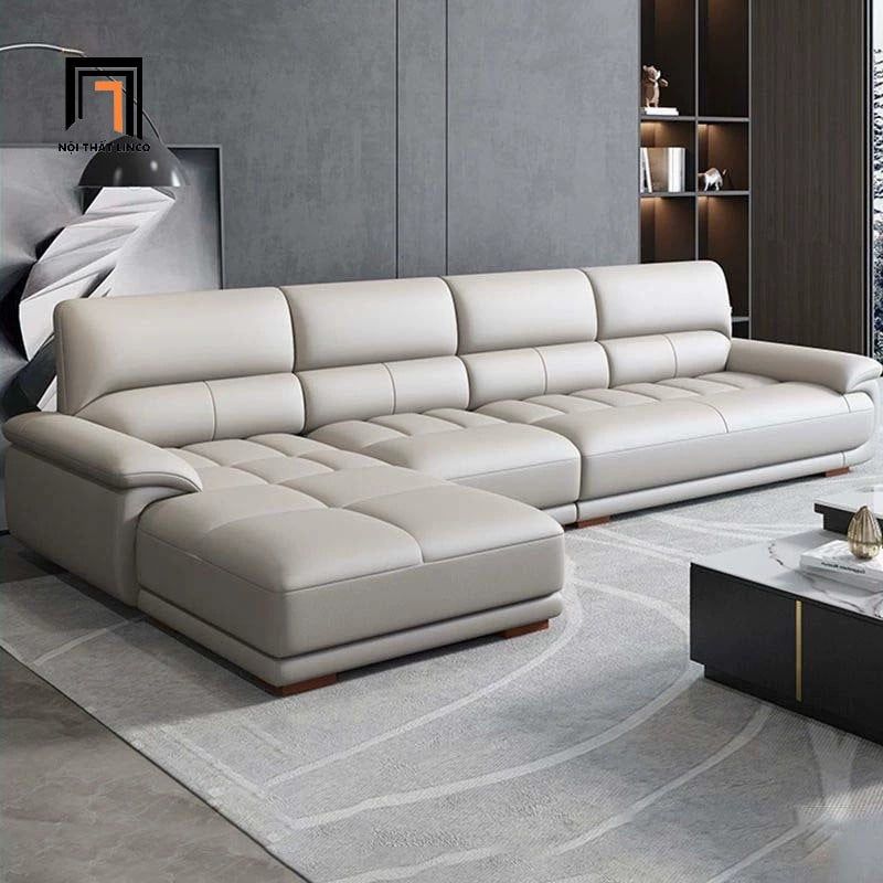  Bộ ghế sofa góc L da công nghiệp GT264 Genola 3m x 1m6 xám 