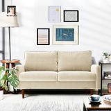  Ghế sofa băng vải nỉ nhung BT203 Hessvilla 1m5 trắng kem 