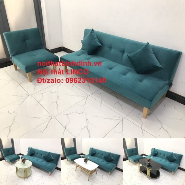  Set ghế sofa giường NS01 xanh lá mini phòng khách 