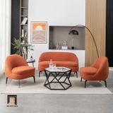  Ghế sofa đơn xinh xắn vải lông cừu DT111 Cayde màu cam đẹp 