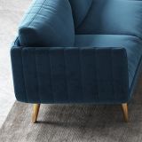  Ghế sofa đơn sang trọng DT79 Genlis bọc vải nhung xám đen 