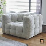  Ghế sofa đơn 1 người ngồi DT45 Toum vải lông cừu xám trắng 