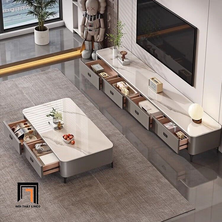  Bàn sofa chữ nhật cao cấp BSF78 Olustee 1m1 x 55 mặt đá đẹp 