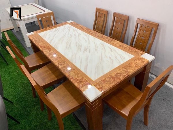 set bàn ghế ăn mặt đá dày