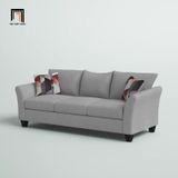  Ghế sofa băng 3 nệm ngồi giá rẻ BT214 Ben màu xám vải bố 