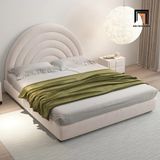  Giường ngủ bọc vải nhung nỉ hình trăng GN34 Bartley sang trọng 
