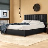  Giường ngủ cao cấp sang trọng GN5 Acquaviva da giả Pu đen 