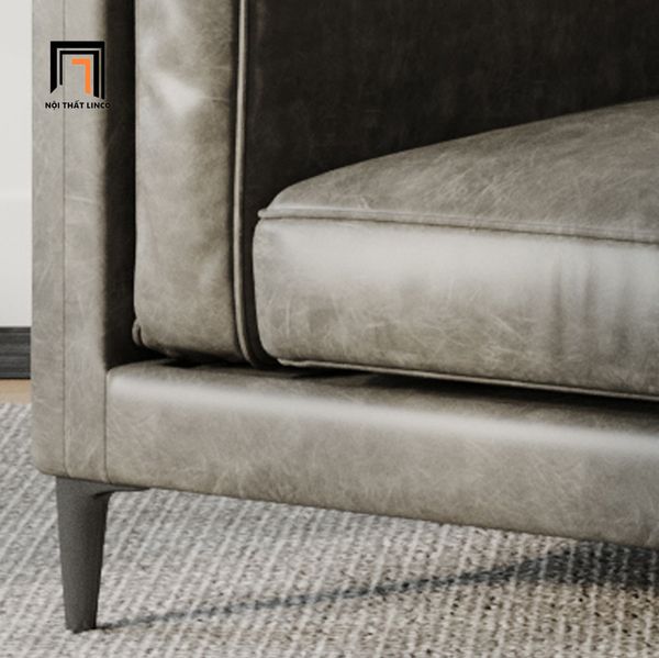 ghế sofa đơn hiện đại da giả xám đen