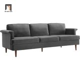  Ghế sofa băng 3 nệm ngồi BT80 Koam 2m vải nhung xám đen 