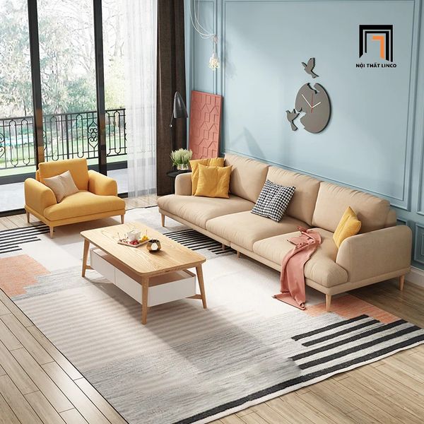 bộ ghế sofa gia đình màu be xinh