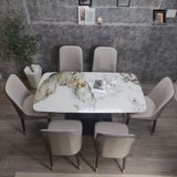  Bộ bàn ăn 6 ghế đá ceramic 1-BAD6-G2-B2 phòng bếp gia đình 