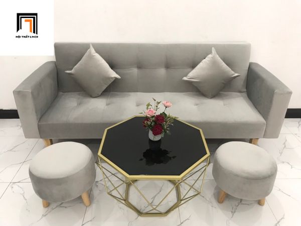  Bộ ghế sofa giá rẻ thông minh BTV 2m xám tro vải nhung 