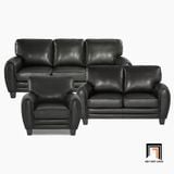  Set ghế sofa phong cách châu Âu KT148 Manwi da giả màu đen 