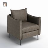  Ghế sofa đơn nhỏ gọn bọc da Pu DT102 Eamor màu nâu giá rẻ 
