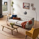  Ghế sofa văng giá rẻ màu xám trắng BT325 Elias dài 2m gia đình 