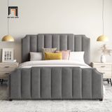  Giường ngủ cao cấp cho gia đình GN23 Pont vải nỉ nhung xám 