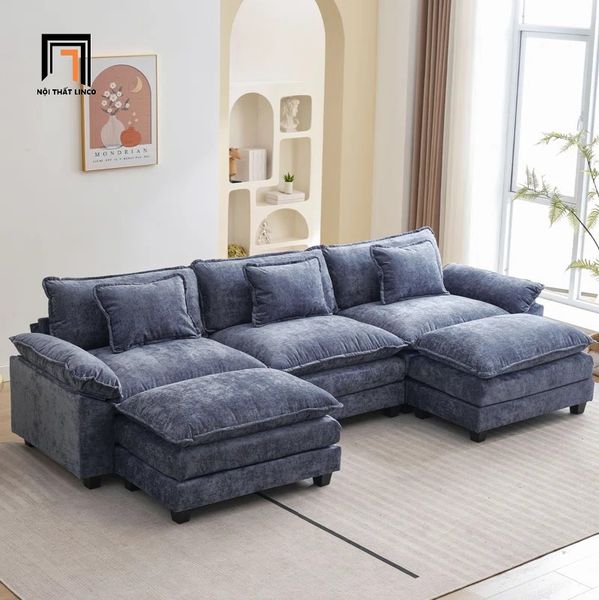 bộ ghế sofa U vải nỉ xám than