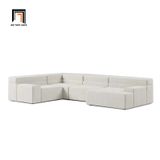  Bộ ghế sofa U vải nỉ xám trắng UT7 Paden dài 2m4 xinh xắn 