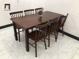  Set bàn ăn ghế gỗ nhà bếp 6-KH6-G18-B108-naugo màu nâu đậm 
