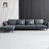 Bộ ghế sofa góc L 3m x 1m6 GT147 Santafe da công nghiệp xám đậm 