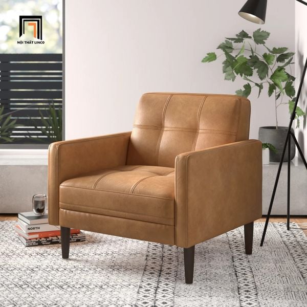  Ghế sofa đơn văn phòng làm việc DT101 Bharati bọc da giả đẹp 