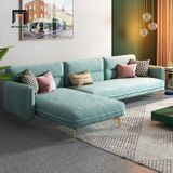  Bộ ghế sofa góc L 2m4 x 1m6 GT55 Velor xám tro vải nhung 