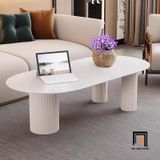  Bàn sofa oval đá ceramic trắng xinh BSF89 Vilasim 1m1 x 50 