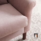  Ghế sofa đơn xinh xắn DT22 Parlo vải nỉ màu hồng phấn 
