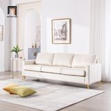  Set ghế sofa nỉ màu trắng kem KT137 Cedar kiểu dáng sang trọng 