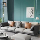  Ghế sofa băng 3 chỗ ngồi BT297 Lesca 2m15 phối màu xám da giả 