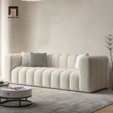  Ghế sofa băng xinh xắn BT267 Kaisei 2m vải lông cừu trắng kem 