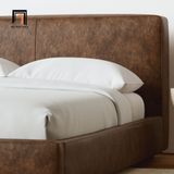  Giường ngủ cao cấp 1m6 x 2m bọc da Pu GN62 Curvy màu nâu 