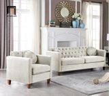  Set ghế sofa gia đình cao cấp KT125 Prady bọc vải nhung xám 