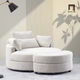  Ghế sofa đơn tròn thư giãn DT91 Daniela màu xanh lá vải nỉ bố 