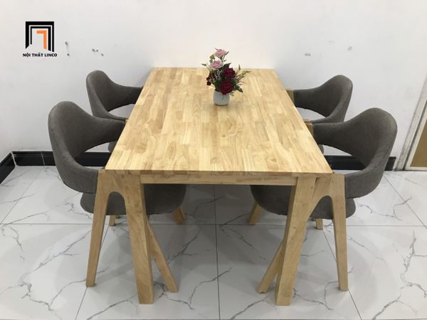 set bàn ghế ăn dài 1m2 4 ghế ngồi