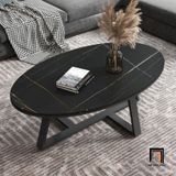  Bàn sofa xinh xắn cho sảnh chờ BSF10 Mebas mặt đá oval 80cm 