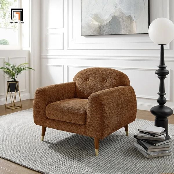 ghế sofa đơn vải nỉ bông xinh xắn
