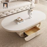  Bàn sofa phòng khách oval mặt đá 1m1 BSF91 Juntura kiểu cong 